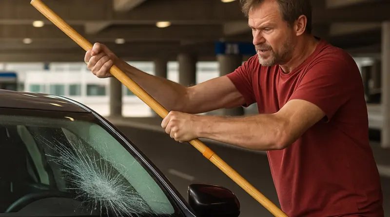 Man Smashes Car With Broomstick At Salt Lake City Airport—Gets Tased By Police - View from the Wing